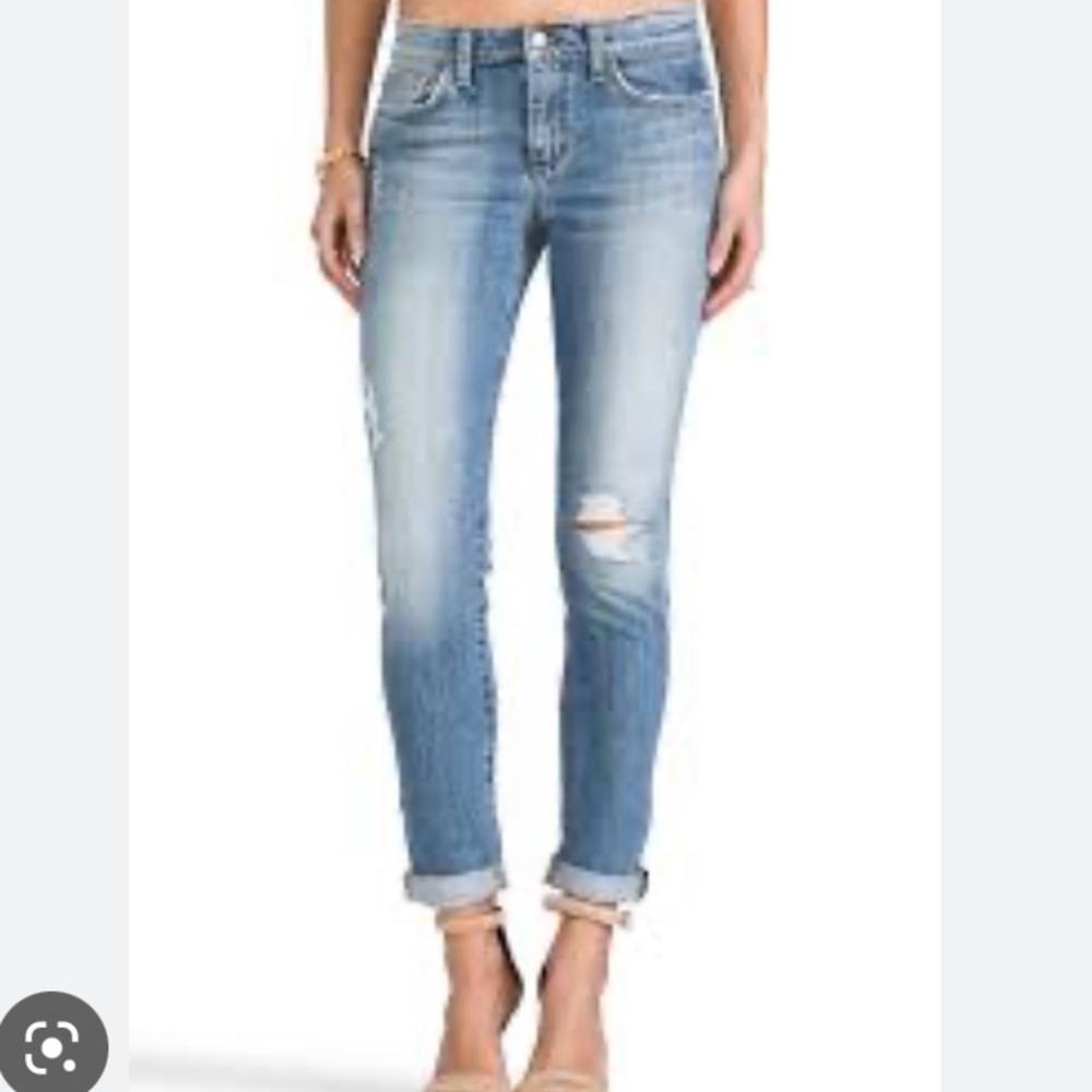 Joe's Jeans Faded Blue Distressed Boyfriend Jeans